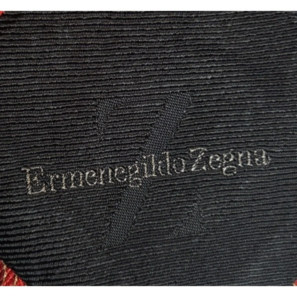Ermenegildo Zenga 100%‎ Silk Tie Red & Blue Swirls Made in Italy EUC